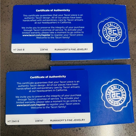 2 TACORI Petite Crescent Diamond Eternity Wedding Bands in white platinum. - Picture 3 of 5